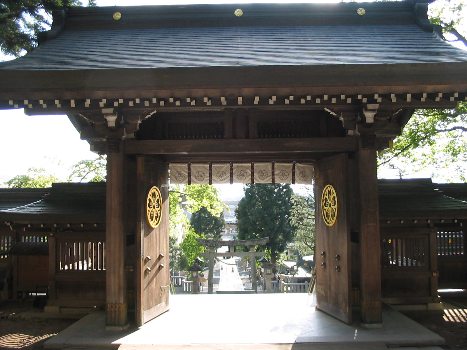 open doors to the shrine